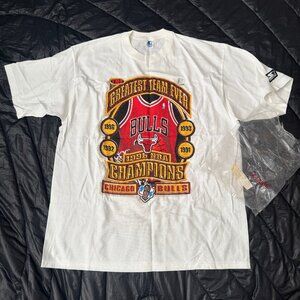 Chicago Bulls 1996 NBA Champions Starter T Shirt - Size XL - Brand New